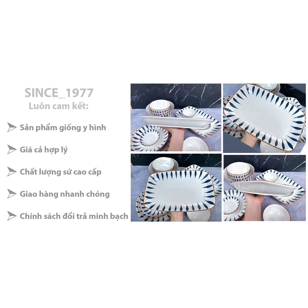 Đĩa cá vuông Bát Bảo SY116 đường kính 31cm, Bền Đẹp Rẻ, Since_1977