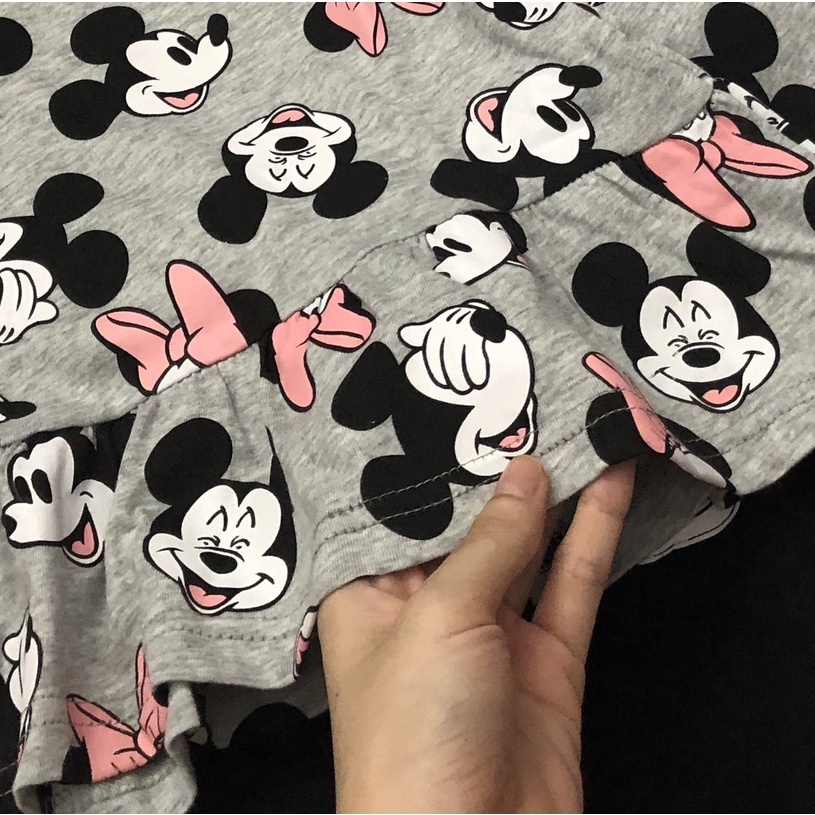 Bộ dài tay thu đông bé gái - Set áo váy kèm quần legging Minnie ghi Hm cho bé gái size 1-6t