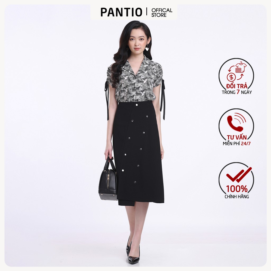 Áo sơ mi chất liệu lụa hoạ tiết ngắn tay FAS52161 - PANTIO