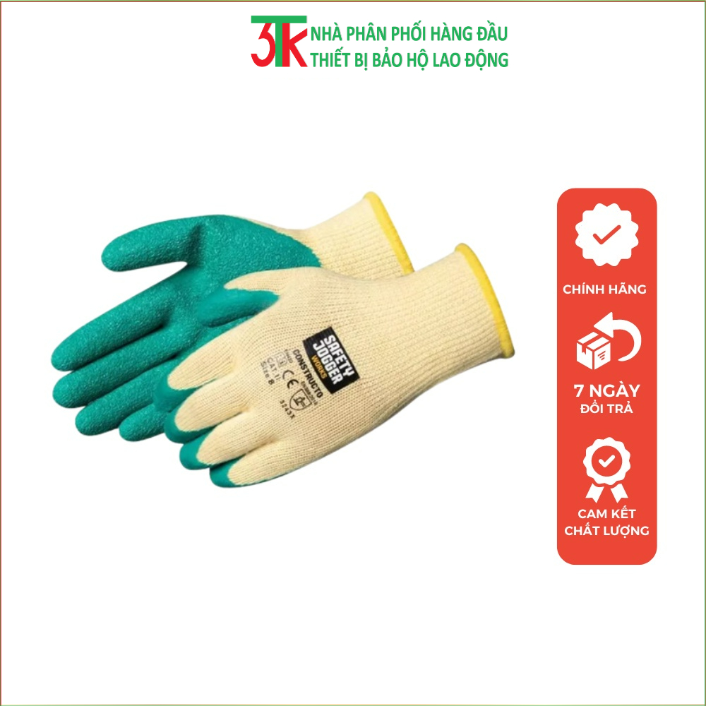 CONSTRUCTO Găng tay bảo hộ đa năng JOGGER phủ cao su chống trầy, chống rách, ôm tay tiêu chuẩn EN 388:2003
