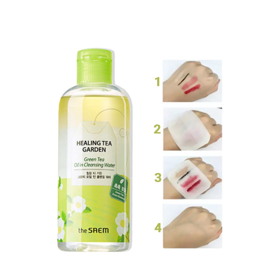 Tẩy Trang Dầu Nước Dành Cho Makeup The Saem  Healing Tea Garden Green Tea Oil In Cleansing Water 300ml