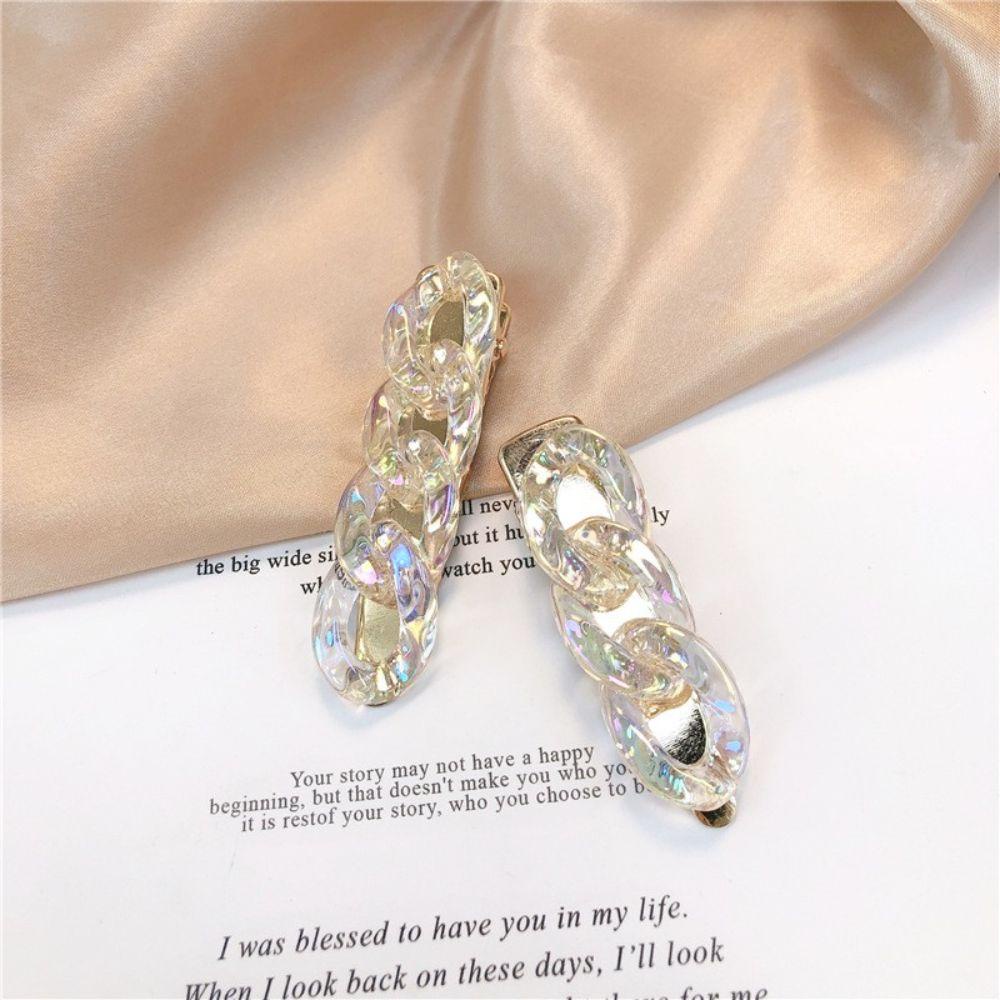 EXPEN Kẹp Tóc Dạng Chuỗi Pha Lê Trong Suốt Thời Trang Cho Nữ