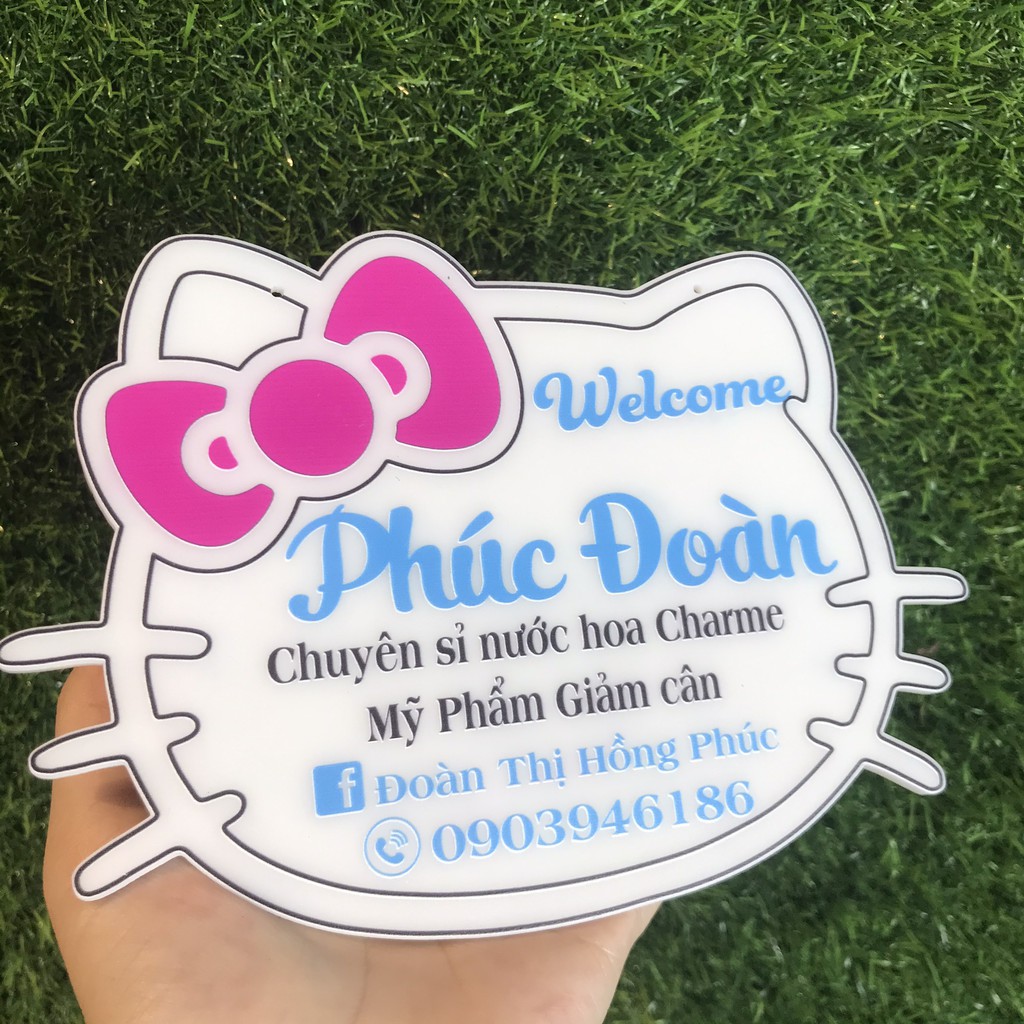 Bảng hiệu mica giá rẻ nhất - Mẫu Mèo Hello Kitty