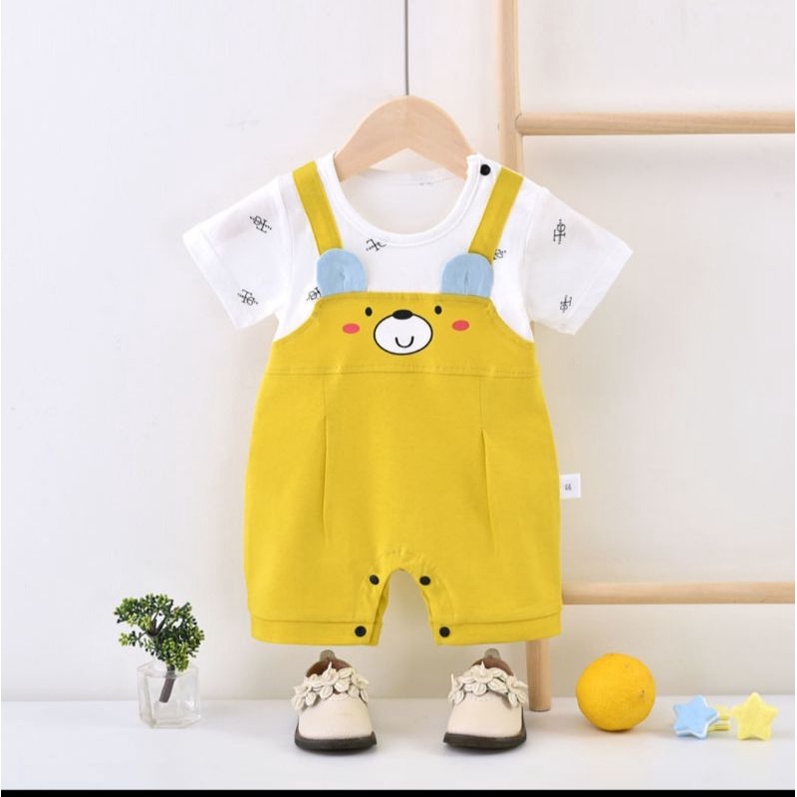 Quần áo trẻ em body yếm cotton cộc tay cho bé trai/ gái