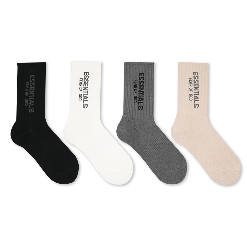[ Hype Sneaker ] Phụ kiện giày sneaker trend : Tất cổ cao Essential Fear Of God ( FOG ) logo Essential đứng .