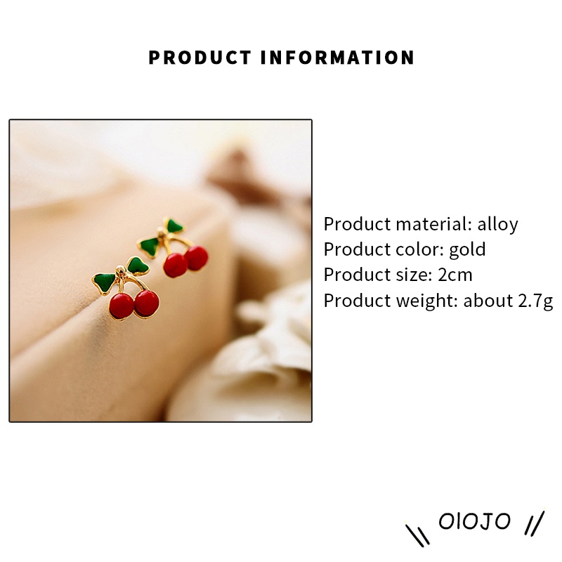 Hoa Tai Hình Quả Cherry Màu Đỏ Ngọt Ngào Dễ Thương Cho Nữ