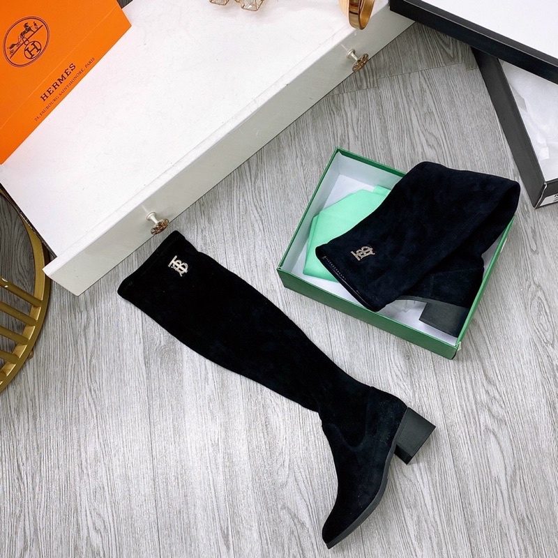 Boot đùi da lộn gắn tag