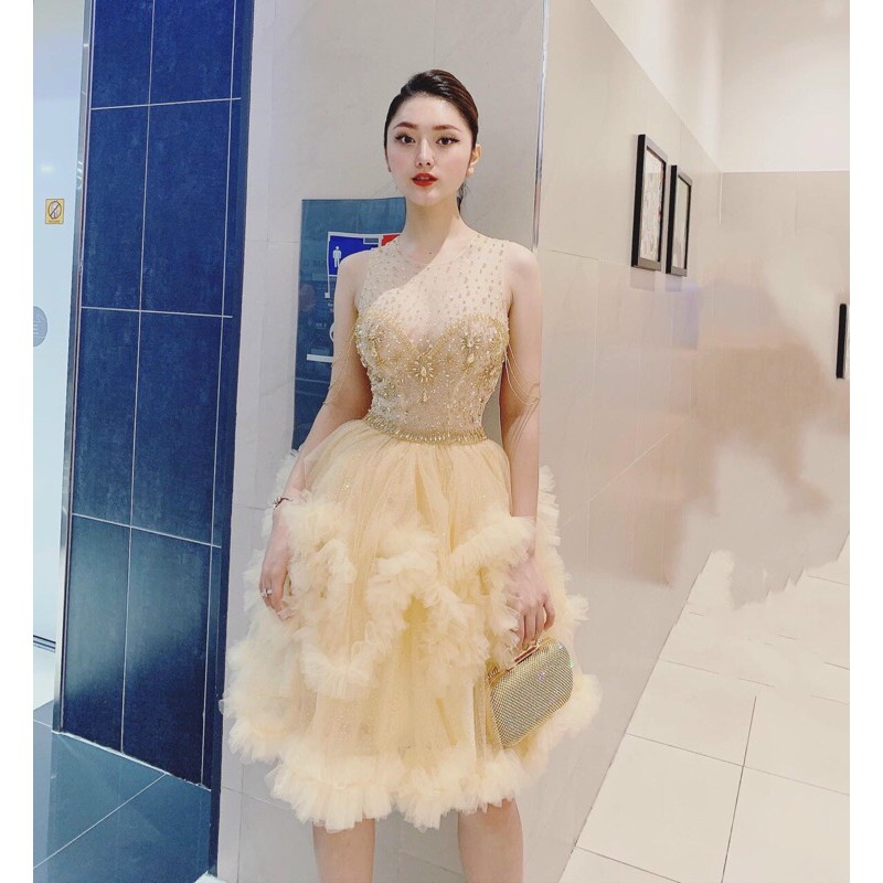 ĐẦM XOÈ TẦNG DÚN ĐÍNH ĐÁ