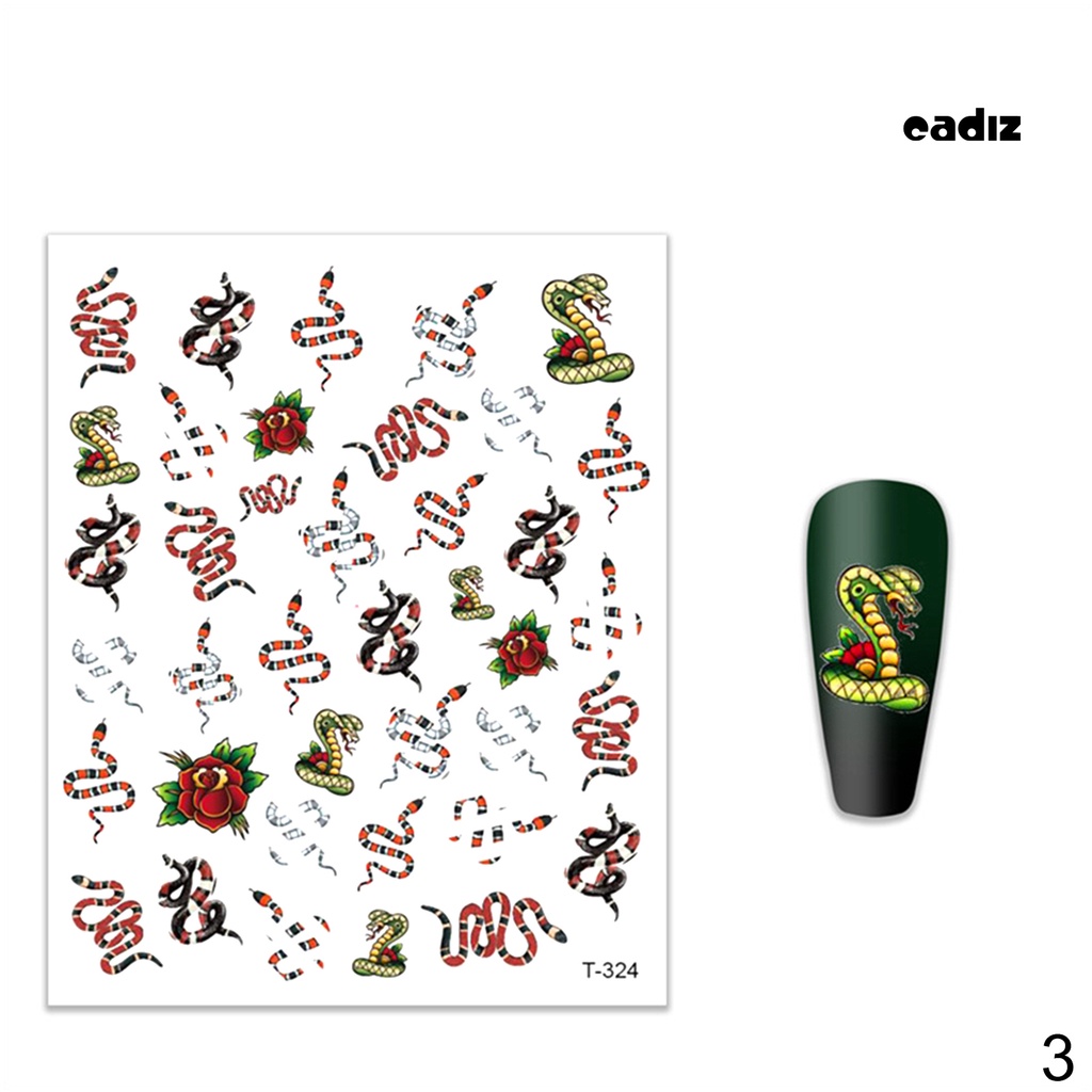 Miếng Dán Trang Trí Móng Tay Tự Dính Chống Thấm Nước Họa Tiết Da Rắn