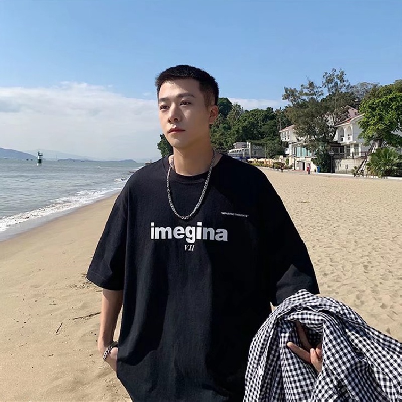 Áo Thun Nam Cổ Tròn Ngắn Tay In Chữ Thời Trang size M-8XL