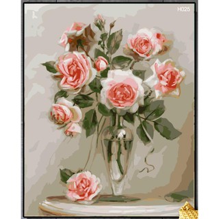 【CÓ SẴN】💥 Tranh Tô Màu Số Hóa Chang handmade 💥 Giá rẻ 💥 Đã căng khung DIY - 【Hoa hồng thuỷ tinh】