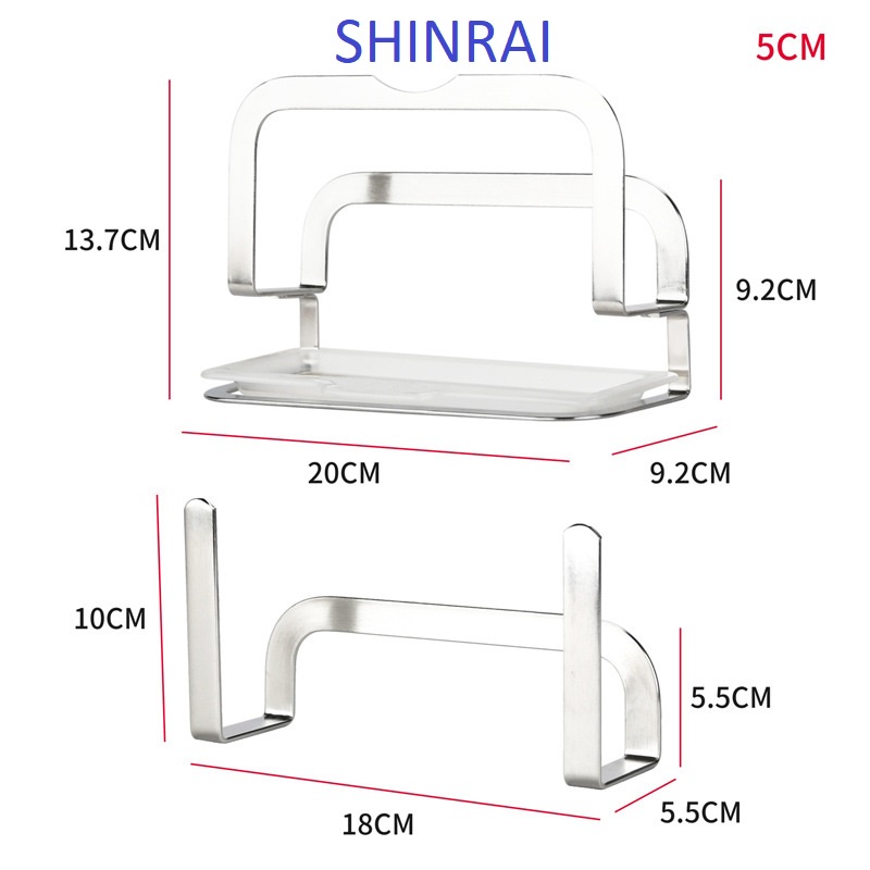 ( SHINRAI ) Giá Để Thớt , Giá úp Vung Xoong Nồi Nhà Bếp Có Khay Nhựa ABS Hứng Nước Dán Tường