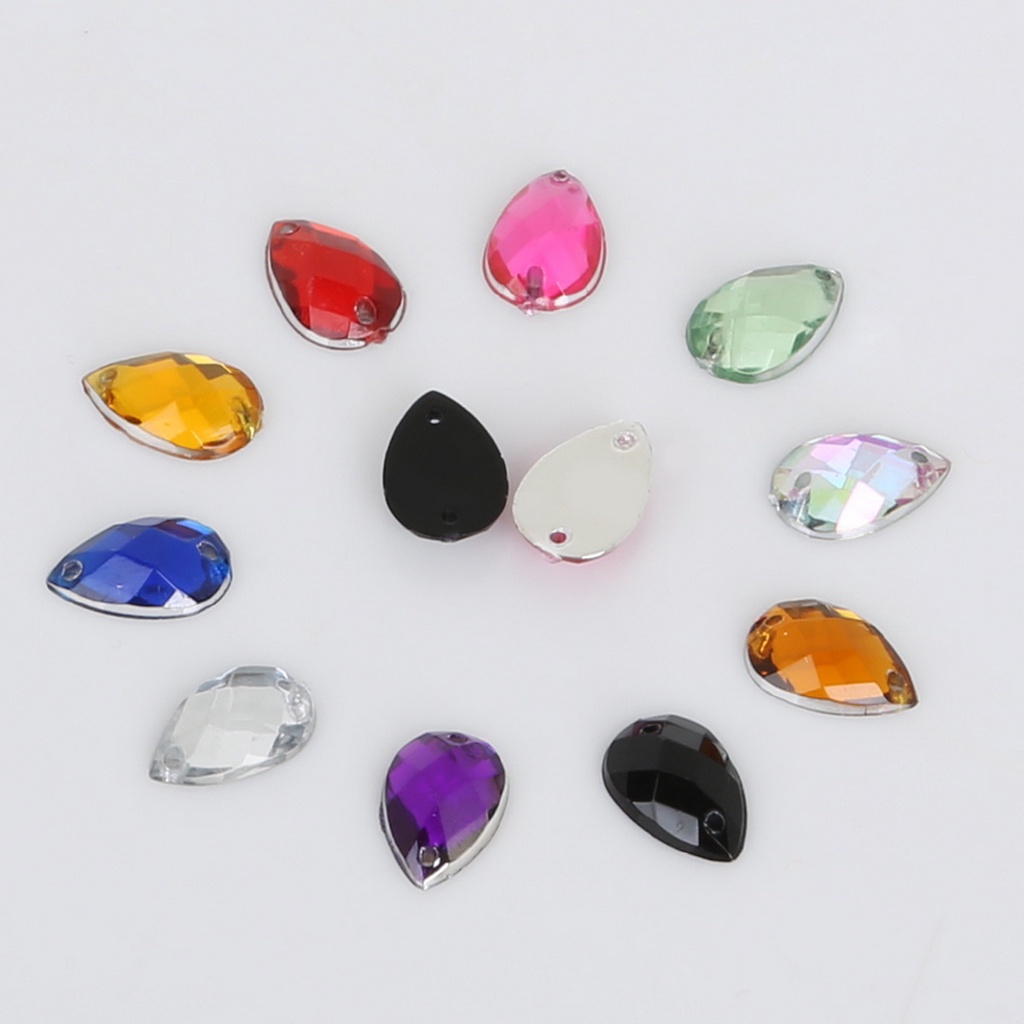 Set 100 Hạt Đá Nhân Tạo Hình Giọt Nước Dùng Để Trang Trí Thủ Công