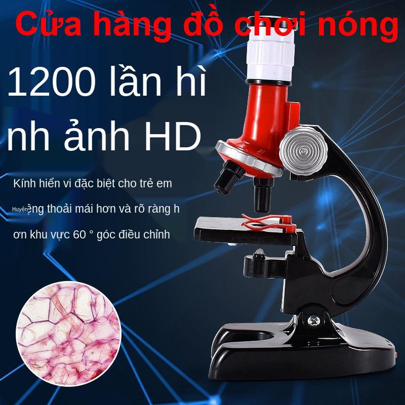 kính hiển vi dành cho trẻ em khoa học phóng đại cao và bộ câu đố sinh vật phổ biến Đồ chơi tập, thí nghiệm, trường