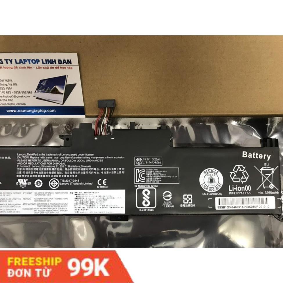 Pin (Original)51wh Lenovo Yoga 260 X380 01AV434 SB10K97591 00HW026 00HW027 Battery