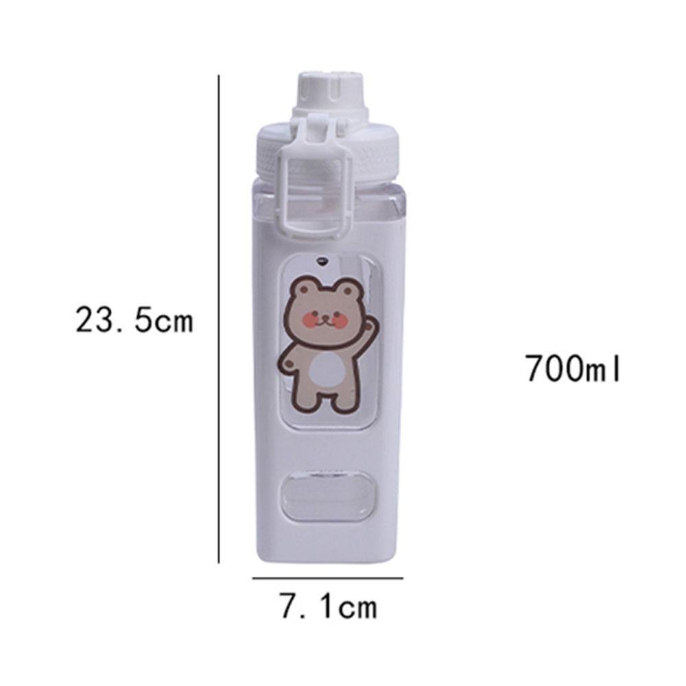 Bình Đựng Nước Trái Cây Bằng Nhựa Hình Vuông Họa Tiết Gấu Dễ Thương