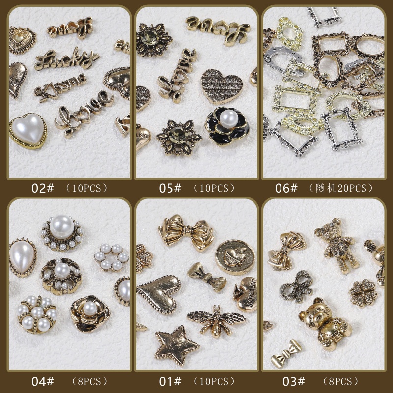 Set 8 / 10 / 20 Phụ Kiện Trang Trí Móng Tay 3D Thời Trang