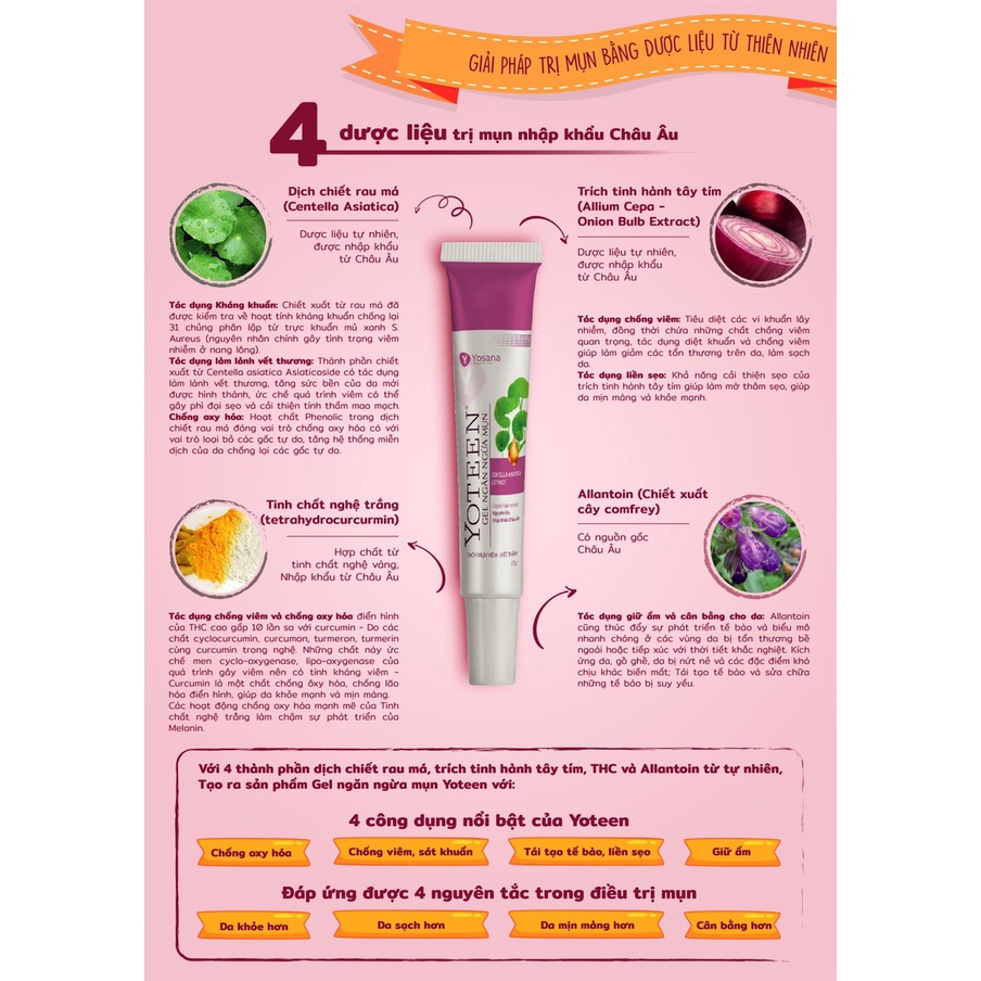 Gel ngừa mụn trứng cá Yoteen cho tất các loại mụn và thâm mụn
