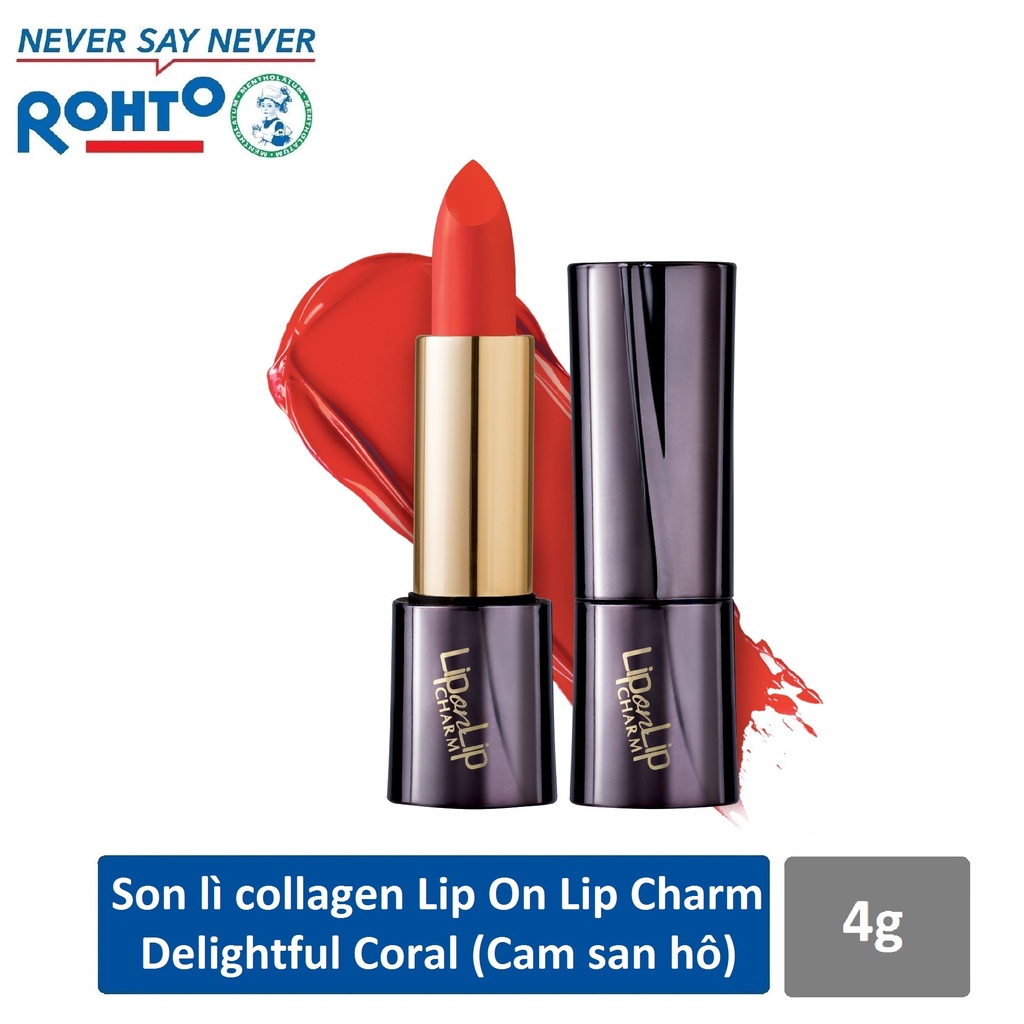 Son Lip On Lip Charm Collagen Màu Cam San Hô Mịn, Lì Môi