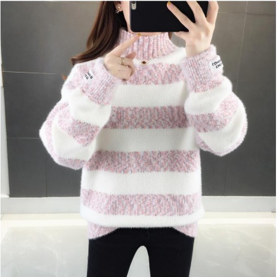 Áo Len Nữ Kẻ Mờ Pha Màu Dày Dặn, Ấm Thời Trang Hàn Quốc - LKEMO | BigBuy360 - bigbuy360.vn