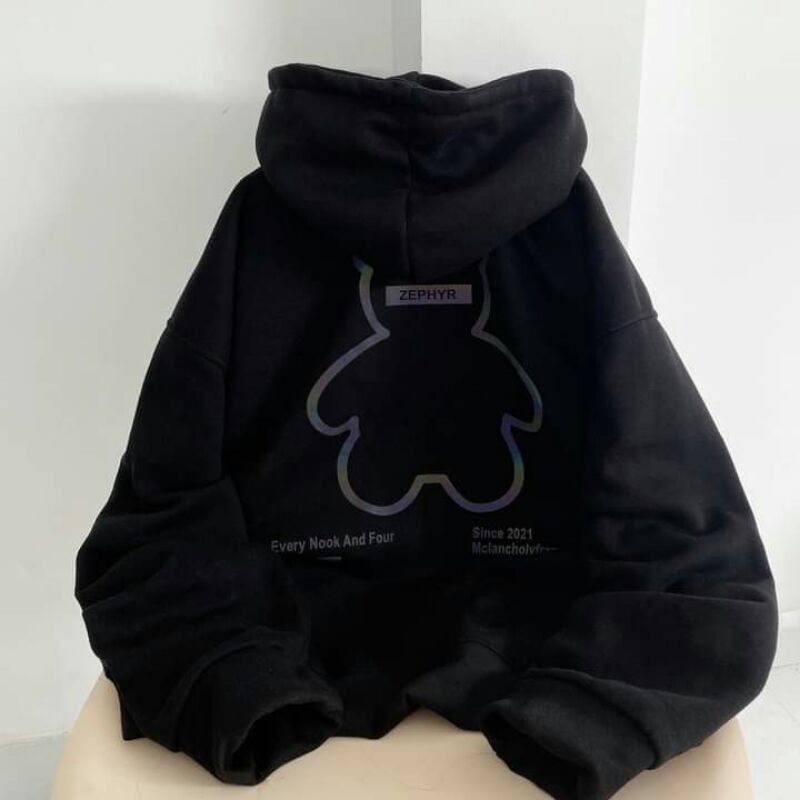 Áo hoodie kiểu nỉ bông hình gấu [ Free ship cho đơn từ 300k ]