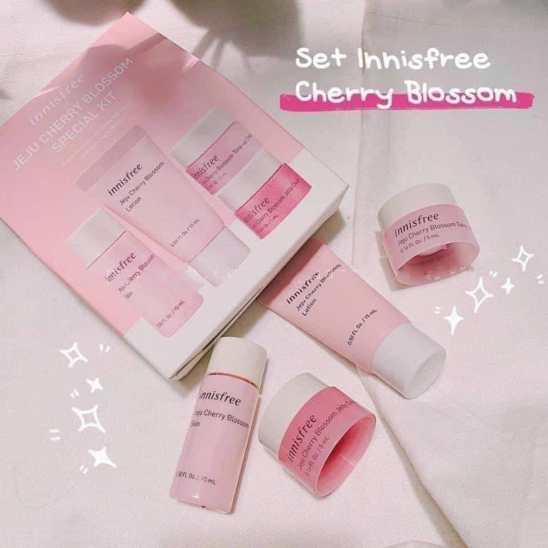 Set Dưỡng Da mini Innisfree Jeju Cherry Blossom Trial Kit