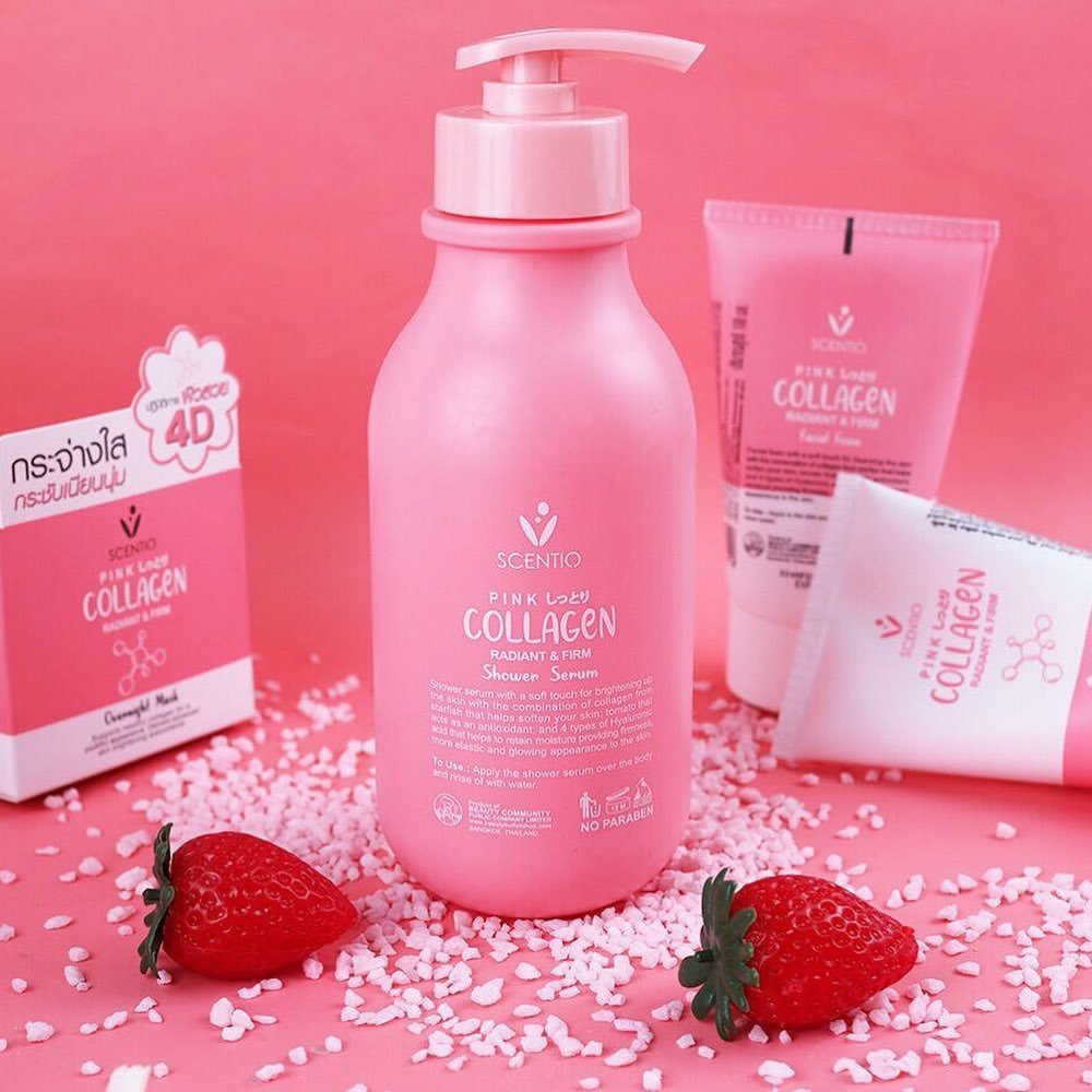 Sữa tắm dưỡng trắng và sáng mịn da Scentio Pink Collagen 350ml