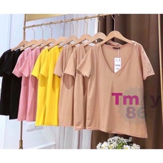 Áo phông cổ tim 💖 chất đũi mát