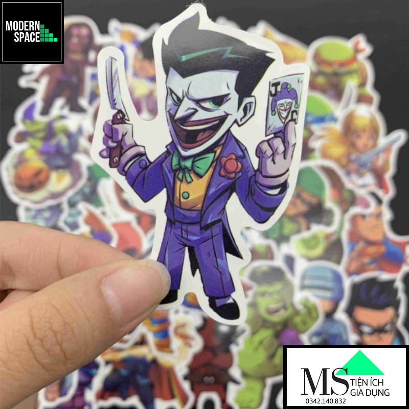 Sticker PVC Hoạt hình Marvel ST-037 - Cả bộ 50 Hình dán Chống nước