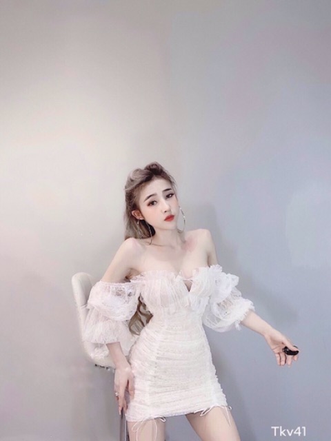 Đầm body nhún 2 lớp có mút ngực sexy sang chảnh