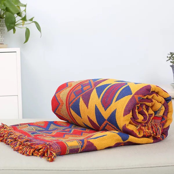 Thảm Thổ Cẩm Bohemian180cm x 130cm Họa Tiết Cổ Điển