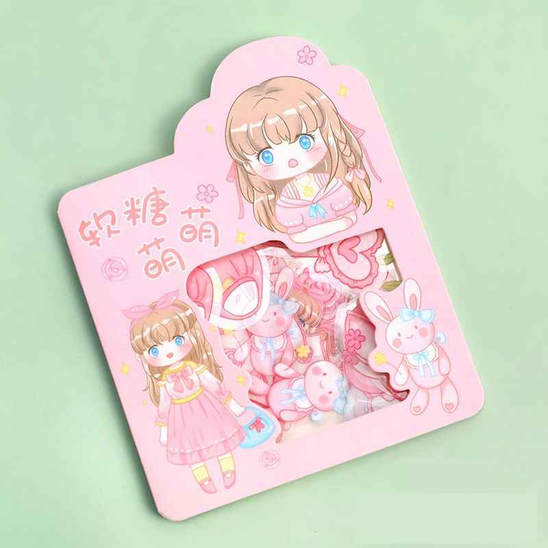 Set 45 Sticker Miếng Dán Trang Trí Nhật Ký Hình Hoạt Cute