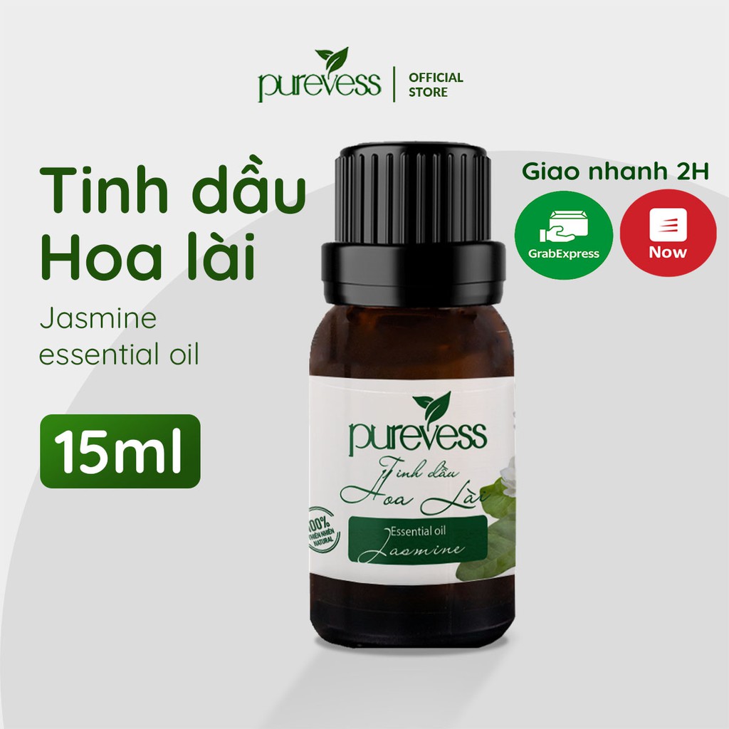 Tinh dầu Hoa Lài Purevess, thiên nhiên nguyên chất, giúp thư giãn và ngủ ngon 15ml