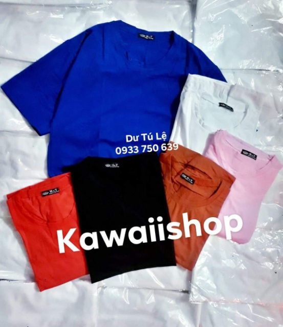Áo thun trơn Basic Unisex tay lỡ nam nữ oversize 35kg-90kg size m,l,xl - Dư Tú Lệ | BigBuy360 - bigbuy360.vn
