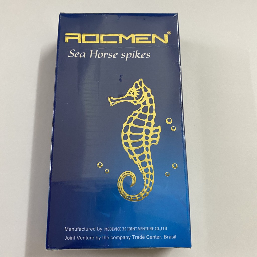 Bao Cao Su Gân Gai - ROCMEN SEA HORSE Cá Ngựa Hương Bạc Hà - Nguyên Liệu Nhập Khẩu Đức.Hộp 10 Chiêc