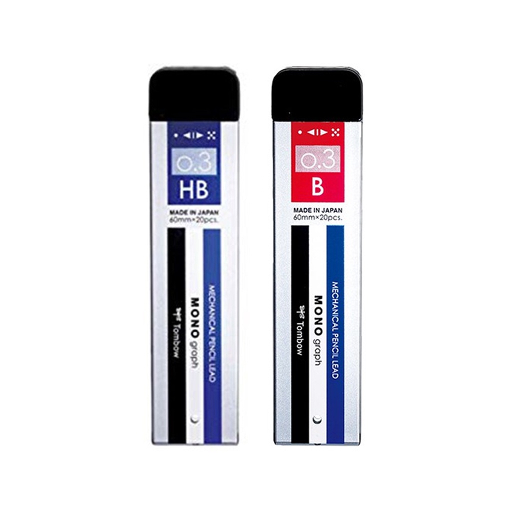 Ruột/Ngòi viết, bút chì bấm, chì kim lắc Tombow MONO HB, B, 2B - 0.3mm, 0.5mm