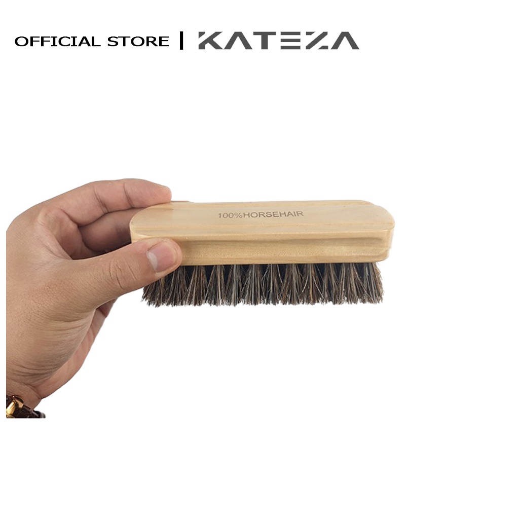 Bàn chải lông ngựa chuyên dụng đánh giày Horsehair cao cấp cỡ vừa phù hợp nhiều loại chất liệu – Kateza Store