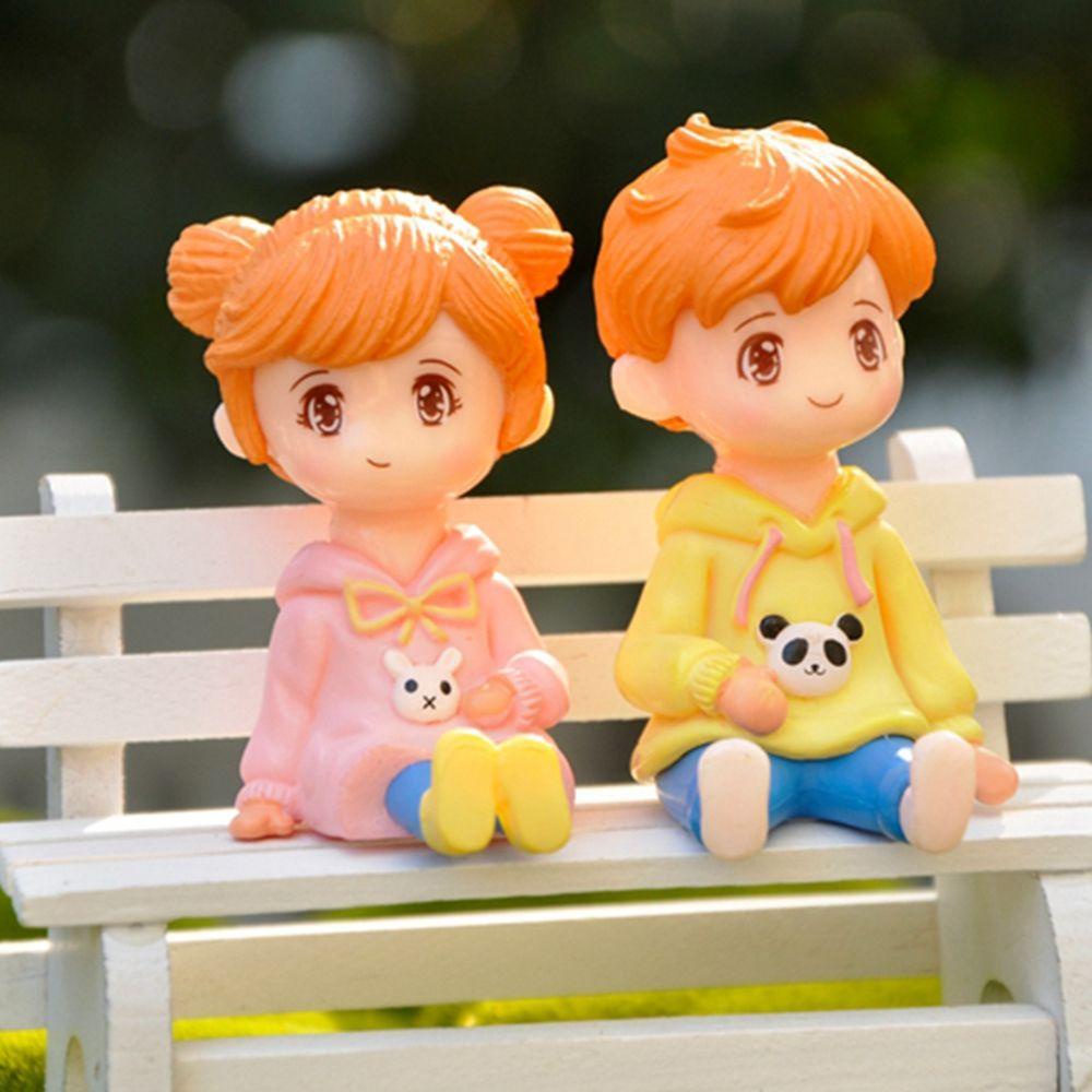 Elsworth Mô Hình Cặp Đôi Bé Trai Bé Gái Mini Trang Trí Tiểu Cảnh