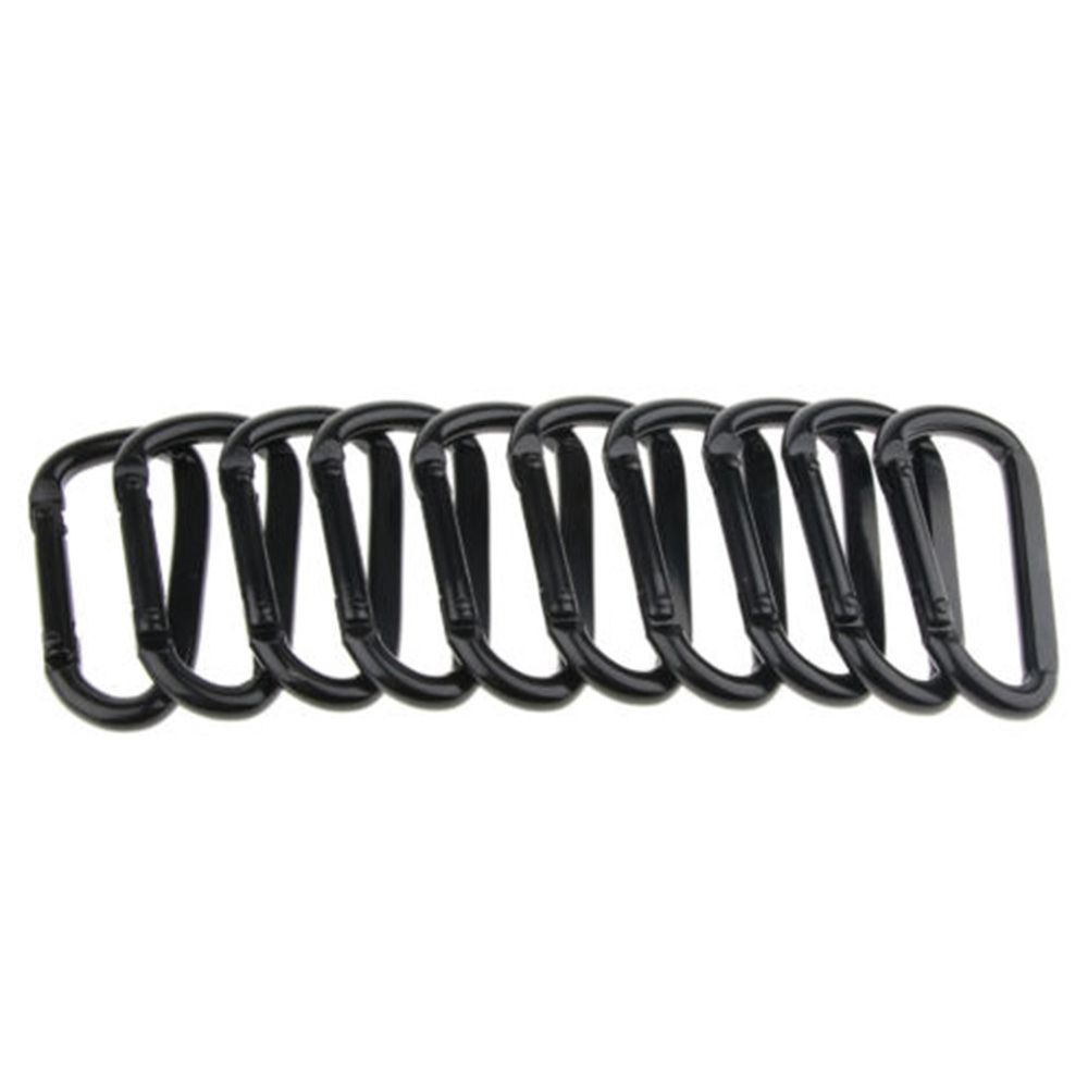 Bộ 1/5/10 Móc Khóa Màu Đen Bằng Hợp Kim Nhôm Chất Lượng Cao