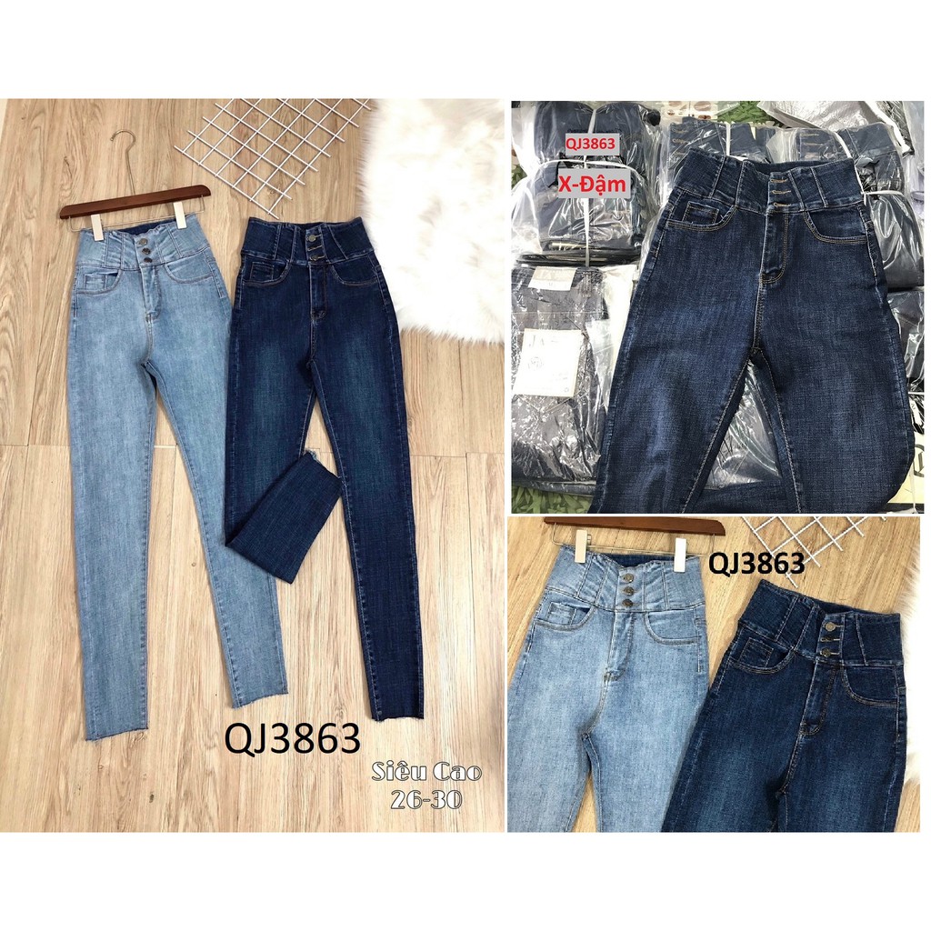 Quần jean nữ lưng siêu cao nhiều nút QJ5173