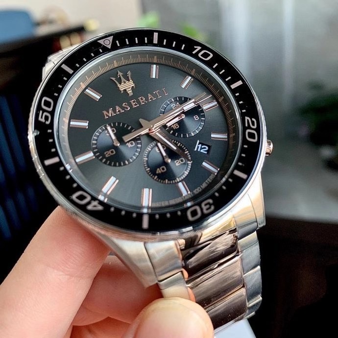 Đồng Hồ Nam Maserati Sfida R8873640002 Dây Thép Màu Demi Vàng Hồng, Máy Quartz - Pin , Size 44mm