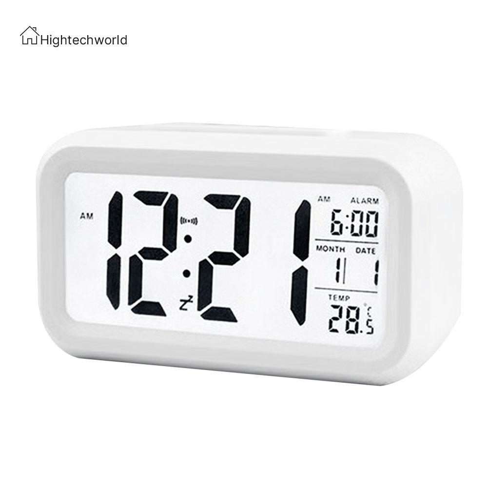 Hightechworld Temperature Alarm Clock LED Digital Backlight Calendar Snooze Mute Clock