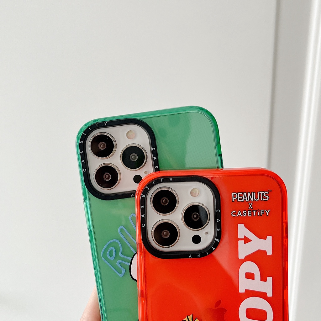 Casetify Ốp Điện Thoại Mềm Trong Suốt In Hình Snoopy Hoạt Hình Cho iPhone 15 14 13 12 11 Pro Max 7 8 Plus SE X XR