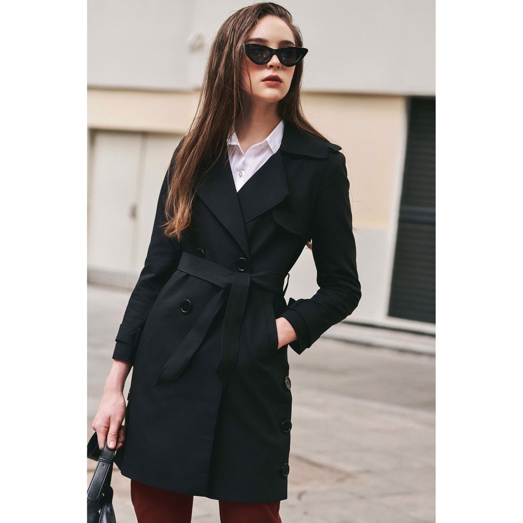 [Mã FAMALLT5 giảm 15% đơn 150k] Áo khoác Trench coat đen 9KH4009 ADORE DRESS | BigBuy360 - bigbuy360.vn