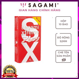 Bao Cao Su Sagami Xtreme đỏ 🔥SIÊU HOT🔥 Gân - Gai, Kéo dài thời gian (10c)