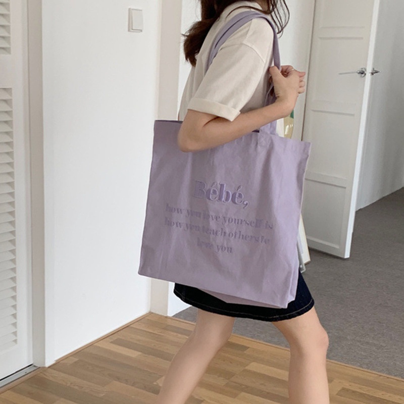 Túi vải Cỡ Lớn In Chữ Thời Trang Cho Nữ