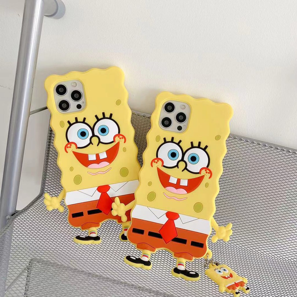 Cute SpongeBob SquarePants  Iphone 12 pro max 11 pro max xs max xr x 7 8 plus iphone case soft silicone  iphone cover