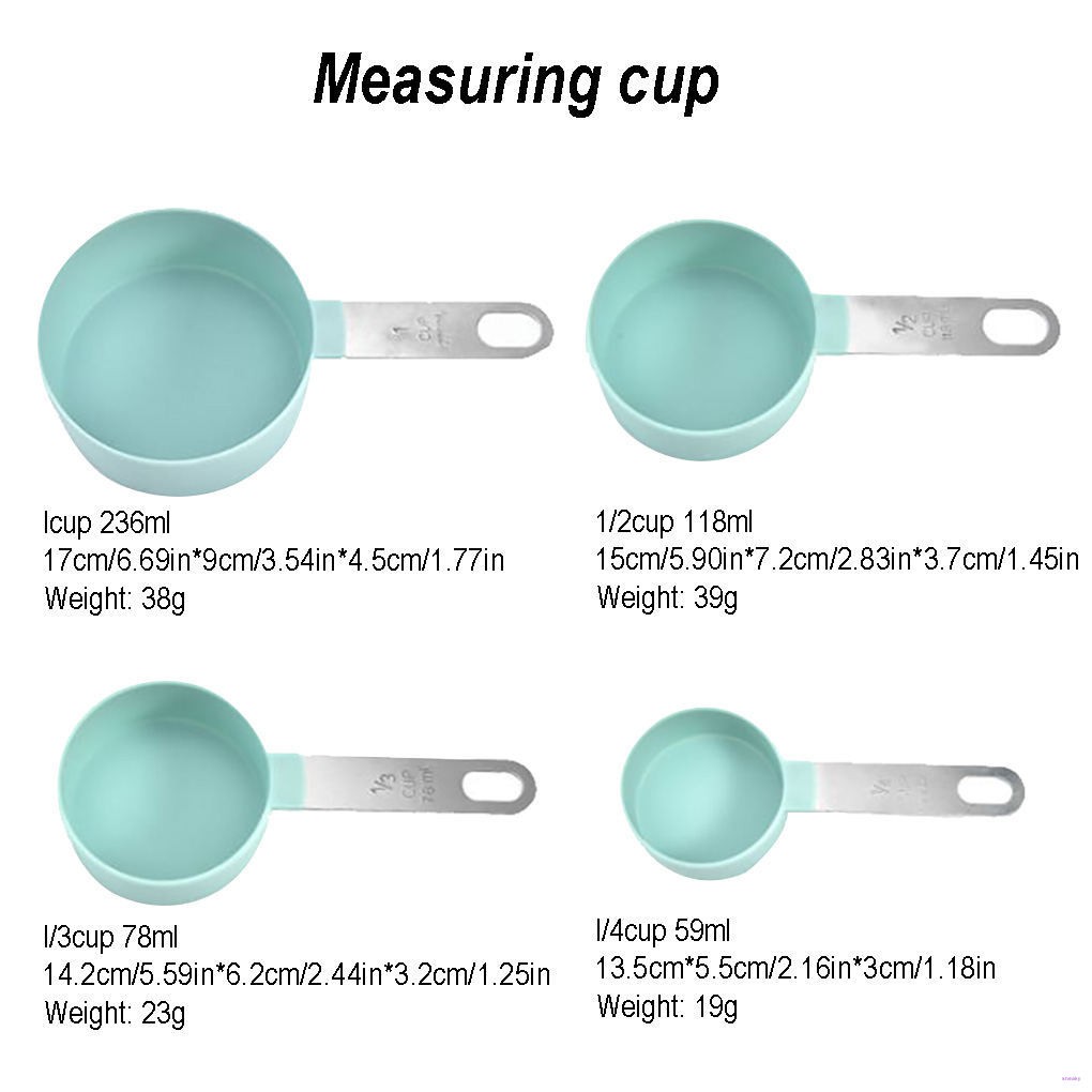 Set 4 Muỗng Đo Lường Bằng Thép Không Gỉ