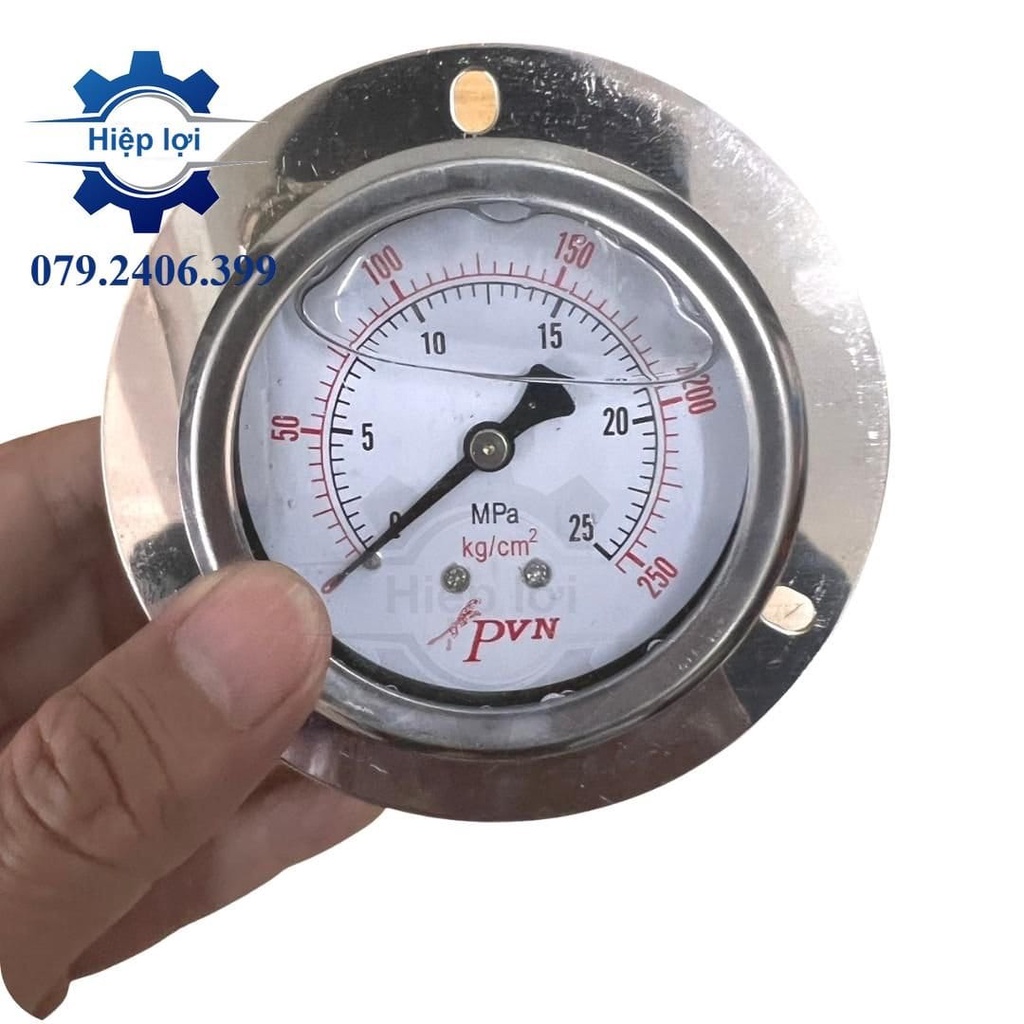 Đồng hồ áp suất hơi/ dầu/ nước Chân sau có vành