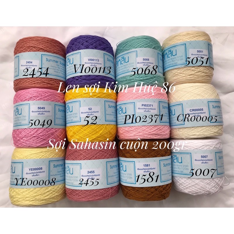 Sợi Sahasin Thái Lan cuộn 200gr (bảng màu đầy đủ )